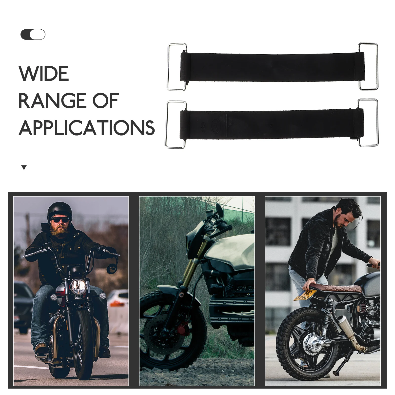 2 pezzi di fissaggio per moto in gomma con cinghia di fissaggio antiscivolo per parti di motociclette per scooter elettrici per barche per auto