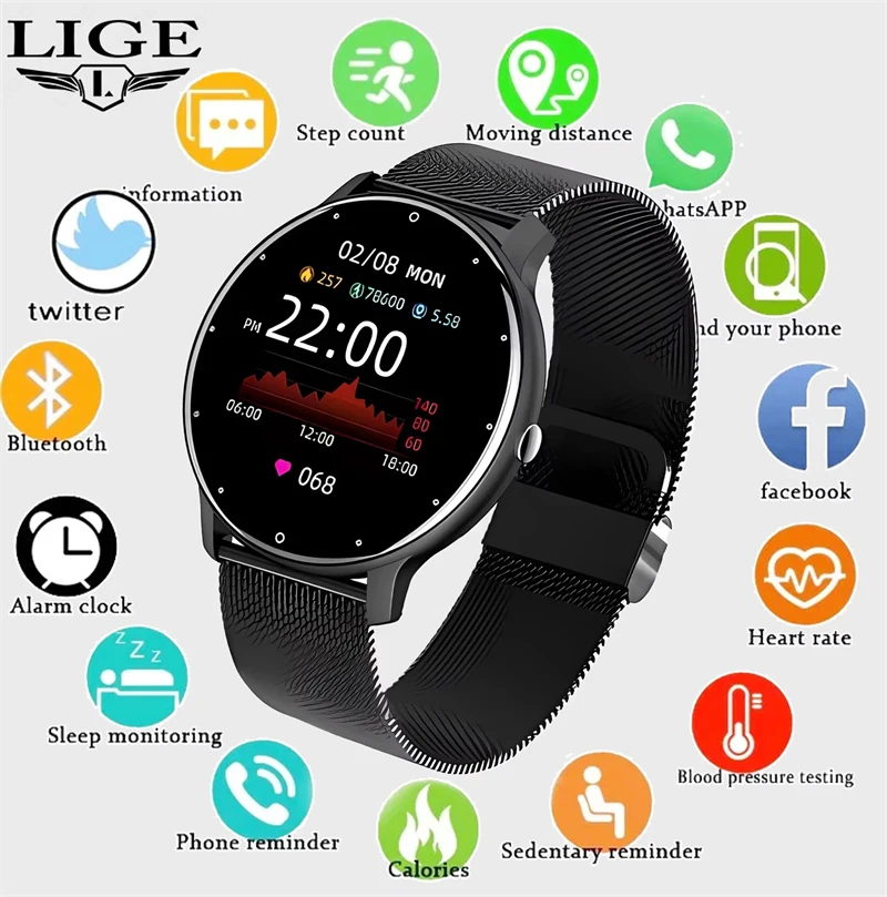 

Call Smart Watch Heart Rate Blood Pressure Monitor Smartwatch for Men Women Fitness Tracker IP67 Waterproof Smartwatches Ladies