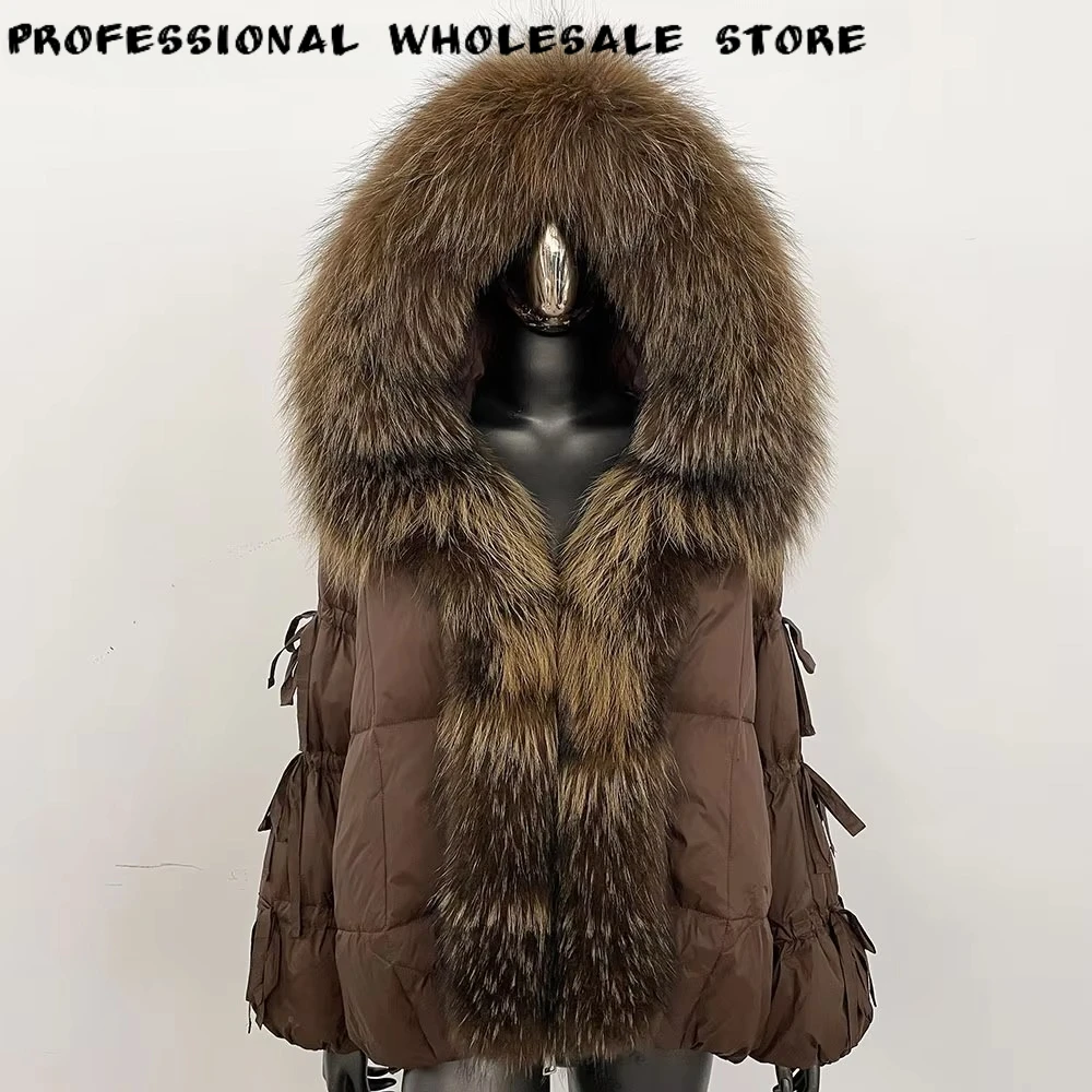 Hooded Winter Jacket Women Duck Down Coat with Fur Collar Puffer Design Quilted Ultra Warm Insulated for Outdoor Snow Season