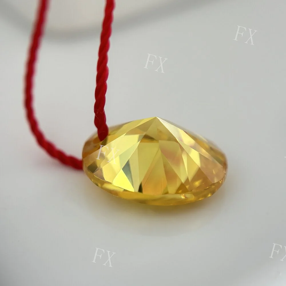 Oval Single Hole Golden Yellow Loose Cubic Zirconia AAAAA CZ stone Gemstone for Jewelry  Ring  and Earrings DIY free shipping