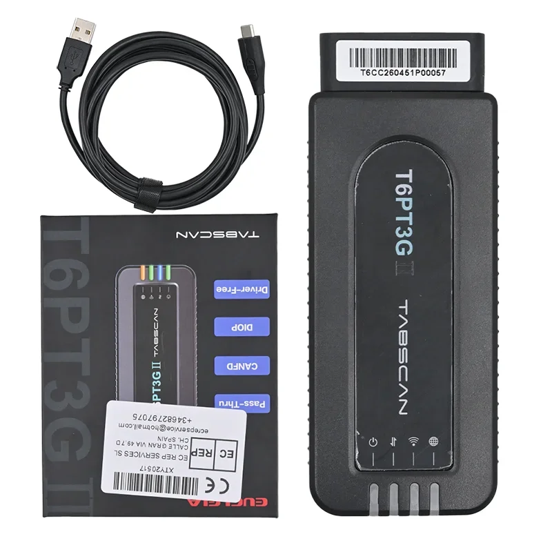 TabScan T6PT3G II OBD2 Scanner Car Diagnostic Tool for Piwis 3 CANFD DoIP J2534 Professional Automotive ECU Coding UpgradeT6PT3G