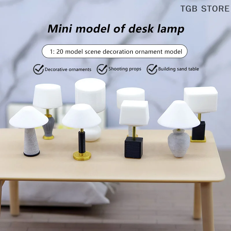 1:20 Mini Möbel Miniatur Schreibtisch Tischlampe Modell Puppenhaus Kinder Baby Geschenk Spielzeug Puppenhaus DIY Zubehör