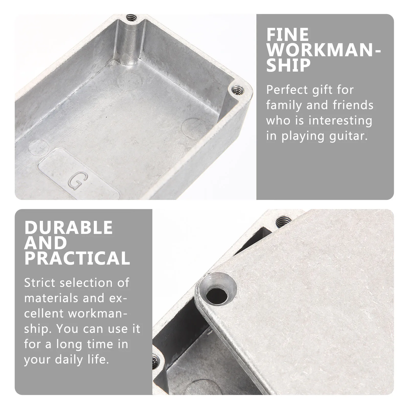 

Guitar Pedal Enclosure Aluminium Stomp Box Durable Metal Effect Case Replacement Polished Surface Long Lasting Practical Gift