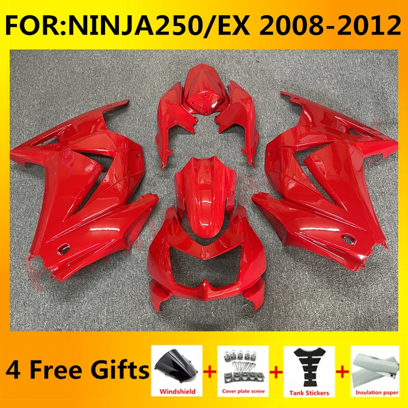 

New ABS Motorcycle full Fairing kits Fit for ninja 250 ninja250 2008 2009 2010 2011 2012 EX250 ZX250R fairings kit set red