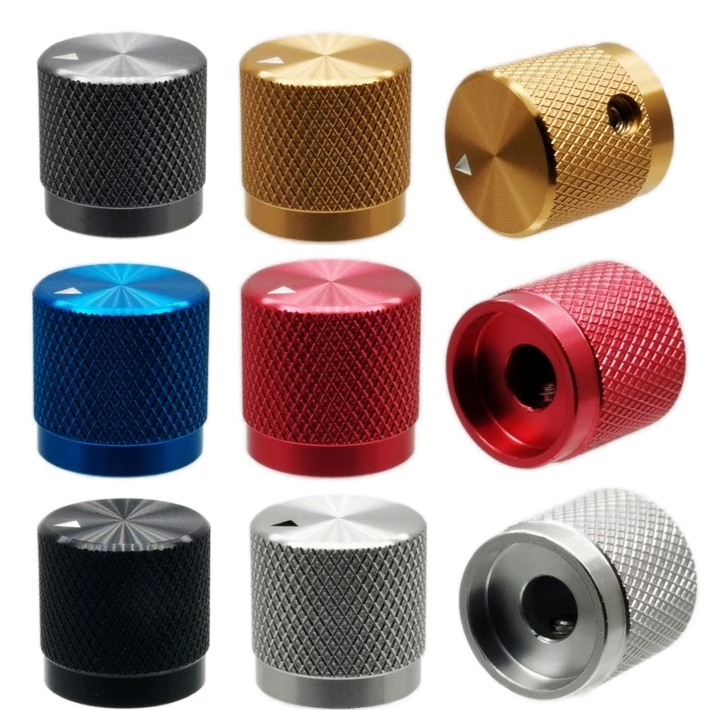 4 Stuks Aluminium Legering Potentiometer Knop Controle Volume Audio Elektrische Gitaar Basschroef Type Voor 6 Mm Diameter As