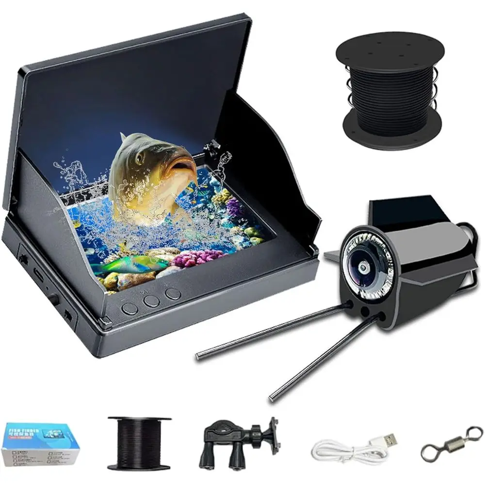 

Underwater Fishing Camera 1080P HD,Portable Fish Finder with 4.3'' LCD Display&220°Wide View,100ft Cable,5000mAh Battery,IP68 Wa