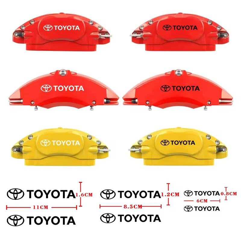 6 قطعة ملصقات فرجار فرامل السيارة مقاومة للحرارة الديكور الشارات البلاستيكية لتويوتا TRD كورولا يارس Chr Auris Rav4 بريوس برادو