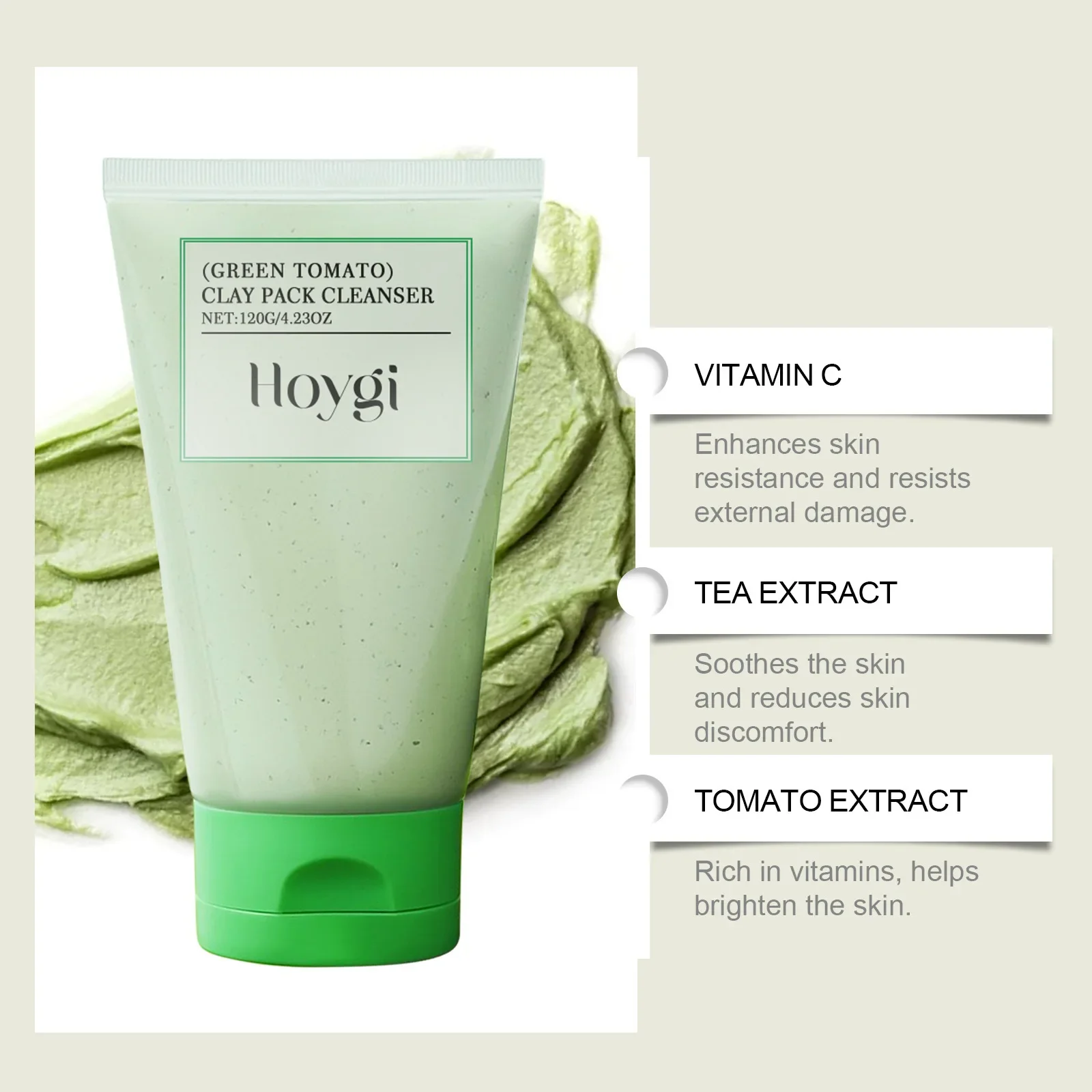 Whitening and Brightening Hoygi Green Tomato Cleansing Foam for Radiant and Smooth Skin Hydrating and Moisturizing Skin