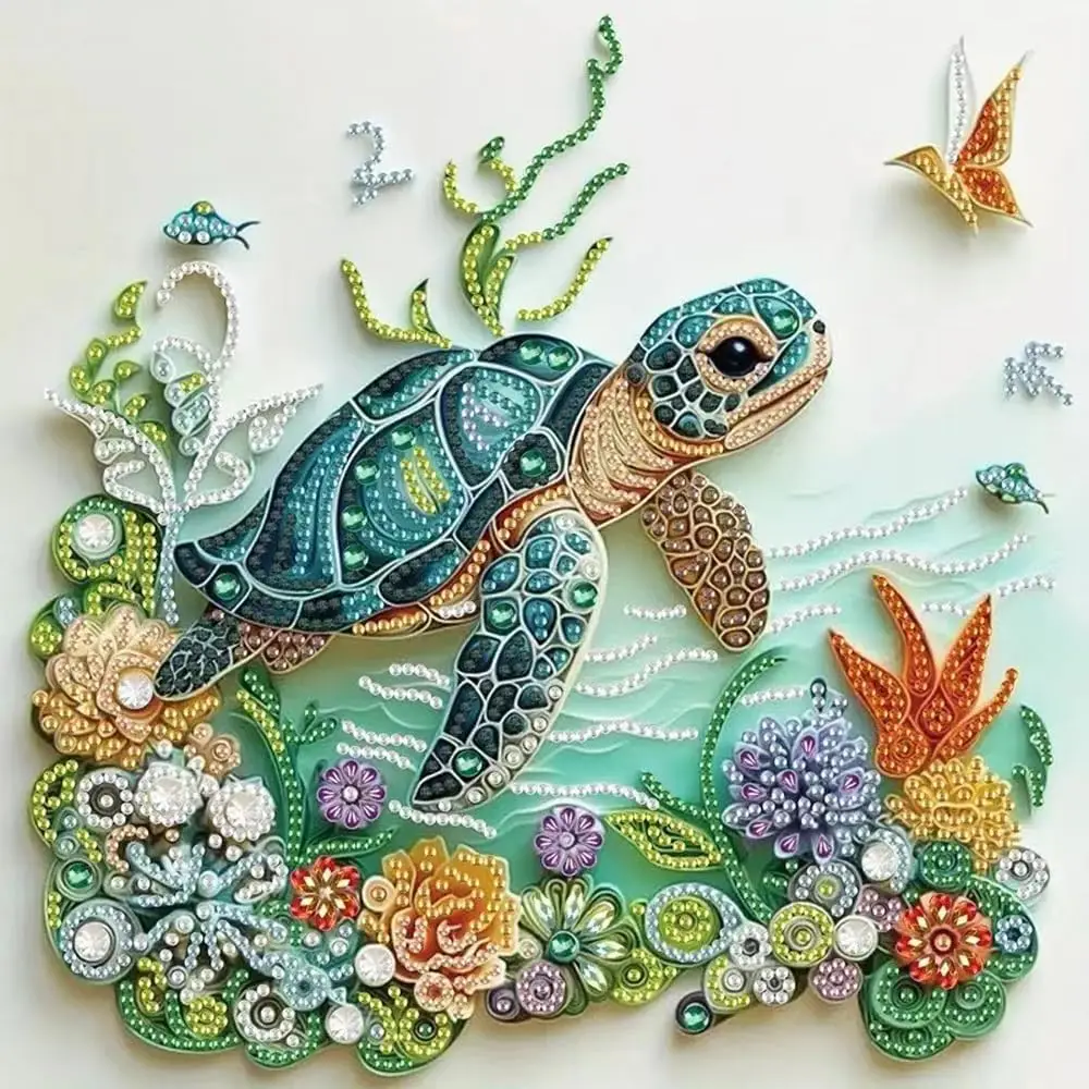Sea Turtle Animal Diamond Painting Kits for Adults Beginner DIY Special Shape Diamond Art Kits Crafts Kits for Home Wall Deco
