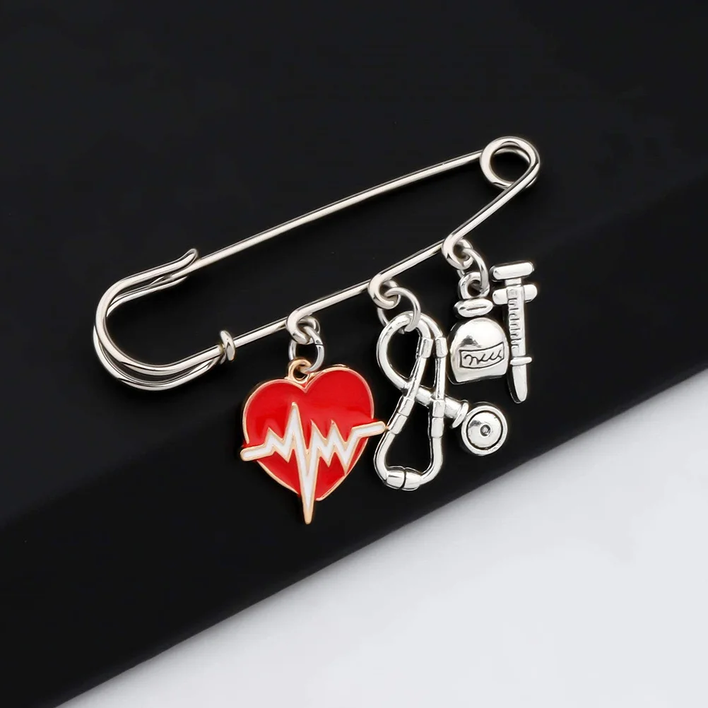Stethoscope Brooch Nurse Pin Safety Apparel Waist for Women Jewelry Scarf Decorative Dress