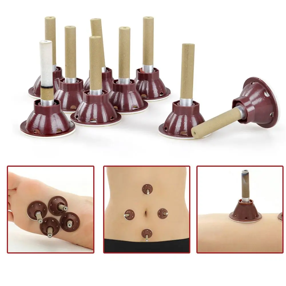 

With Base Massage Sticker Acupuncture Points Device Mugwort Moxa Stick Moxibustion Tube Massage Tool Moxa Candle