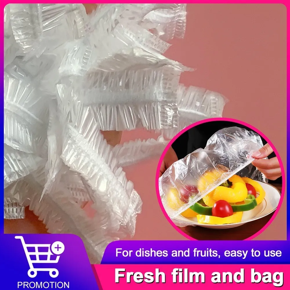 Plastic Kitchen For Keeping Caps Food Charlotte Saver Cups Disposable Fruit Lids Bag Cover Bags Fresh Bowls Film 100pcs Storage