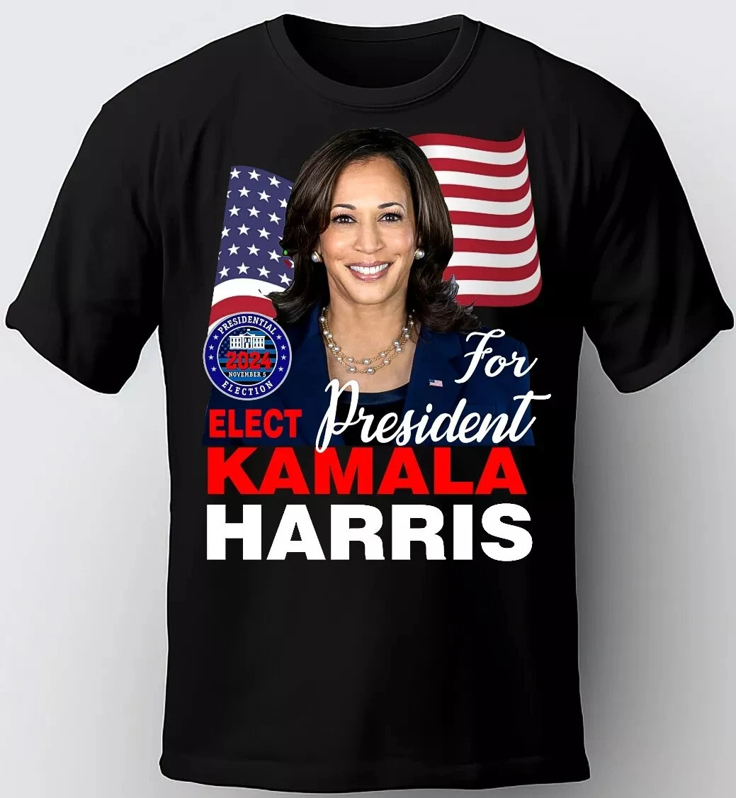 Comma La Kamala Harris for President 2024 Madam Vice President T-Shirt Cotton Women Men Unisex Tops Printed Big Size Tops S-4XL