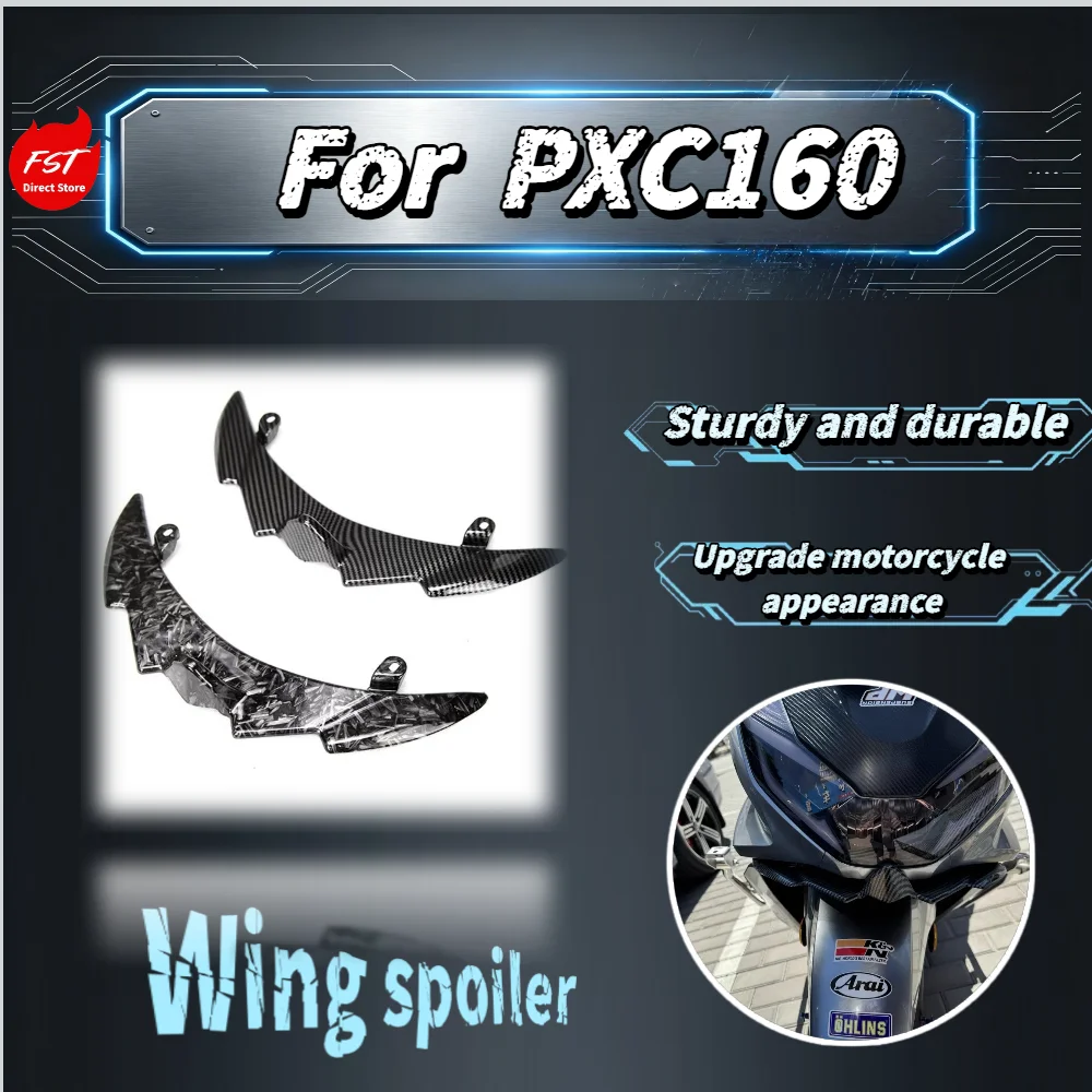 For  PCX160 Modified Beak Wind Deflector Lower Lip Fish Mouth Carbon Fiber Fairing Front Spoiler Accessories
