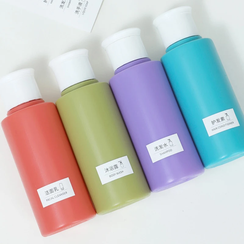 4Pcs/Set Refillable Bottle 60ml Soft Silicone Lotion Container Squeeze Tube Empty Bottle Portable Travel Shampoo Bottle