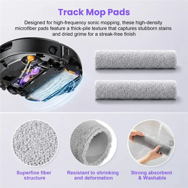 A74G-For NARWAL FLOW 2 Robot Vacuum 18 Pcs Accessories Kit- Complete Cleaning Solution Included