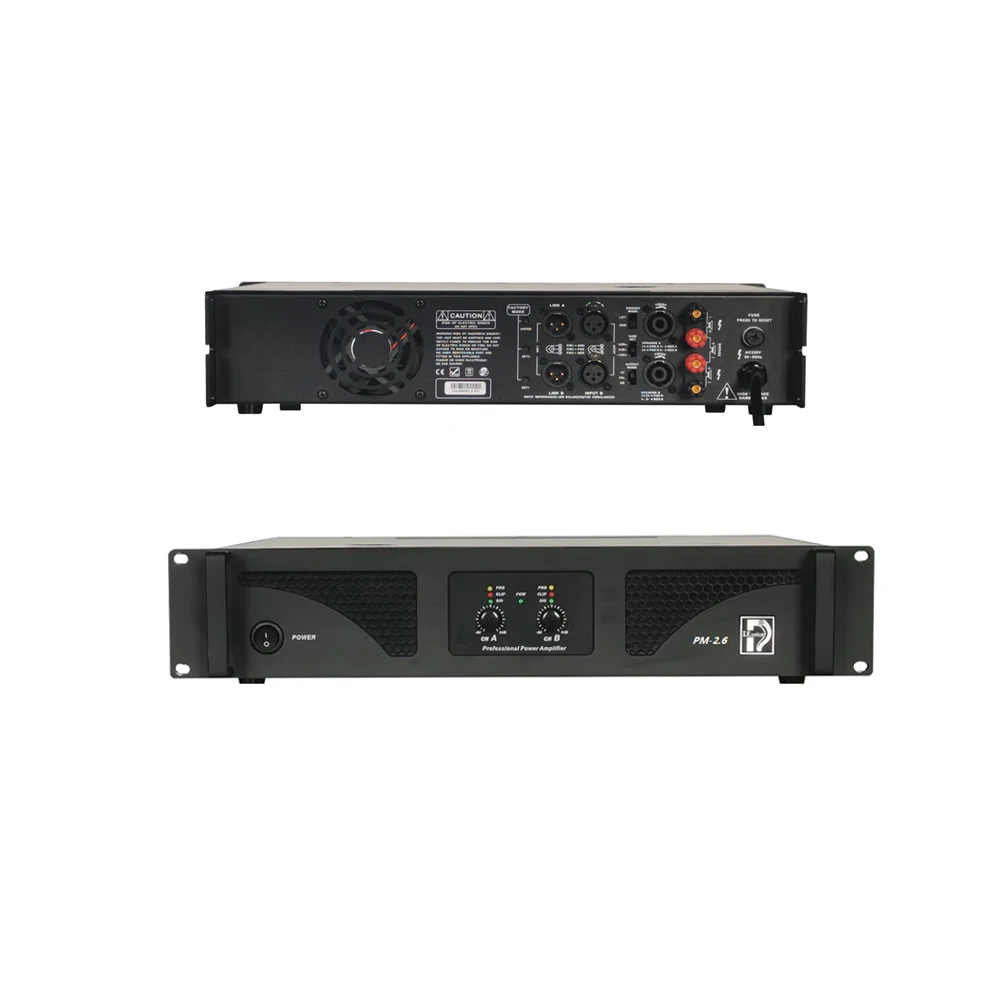 I.E.voice PM-2.6 OEM/ODM Factory Price 2*600 Watts 2-way Square Public Sound Systems Amplifier Karaoke Professional Amplifier