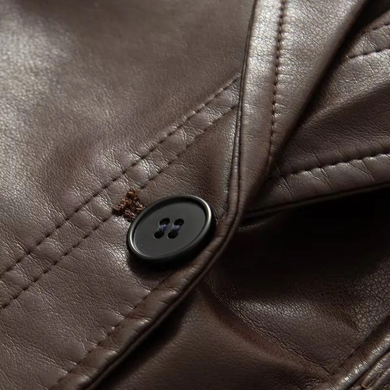 เสื้อแจ็คเก็ตแฟชั่นสตรีแบบสองชิ้นปลอม รุ่นใหม่ล่าสุดสำหรับฤดูใบไม้ร่วงและฤดูหนาว ทำจากหนัง PU ทรงยาว ปิดด้วยซิป