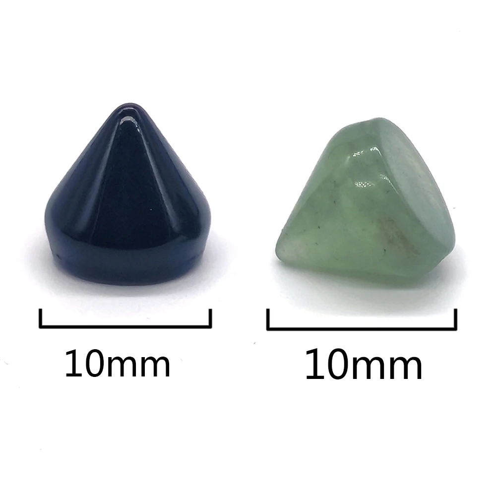 10*10mm Natural Crystal Stone Bullet Cone Studs And Spikes For Clothes DIY Handcraft Bag Shoe Craft Phone Case Decor Accessories