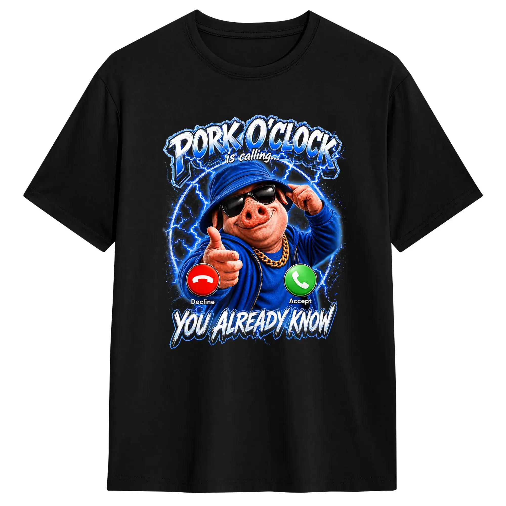 Men's T-Shirts John Pork Oclock Calling Funny Meme Vintage Pure Cotton Tee Shirt Short Sleeve  T Shirts O Neck Tops Gift