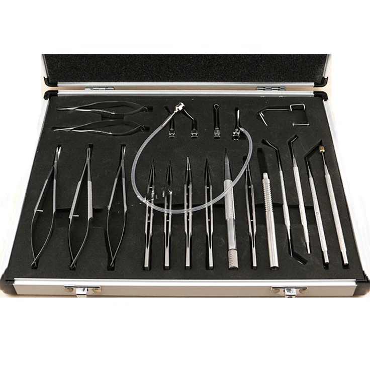 

21pcs Stianless Steel Ophthalmic Eye Surgery Instruments Set Cataract Set Veterinary Surgery Tools