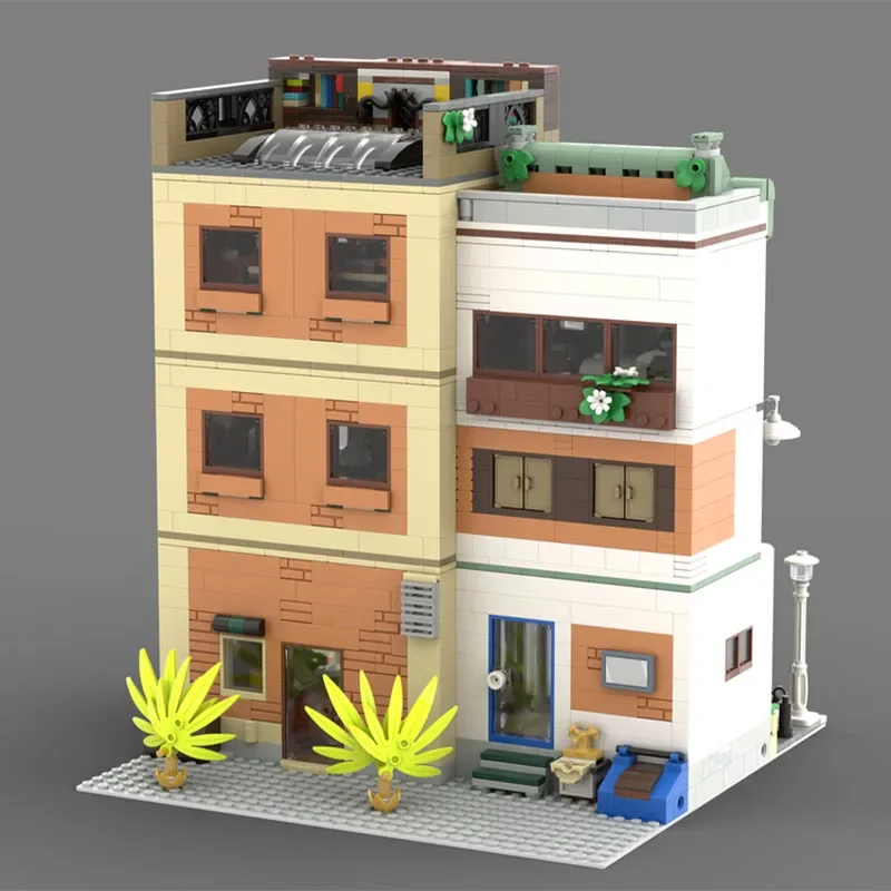 2704pcs MOC Werkstudio en Apotheek - Bouw van Boutique Architectuur Bouwstenen Bakstenen Speelgoed Verjaardag Festival Cadeau