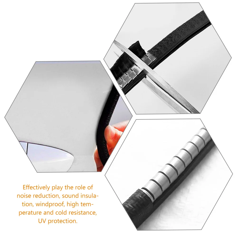 5 рулонов, защита края двери автомобиля, уплотнительная лента с шумоподавлением, защита от царапин, защита дверей автомобиля, звукоизоляция, УФ