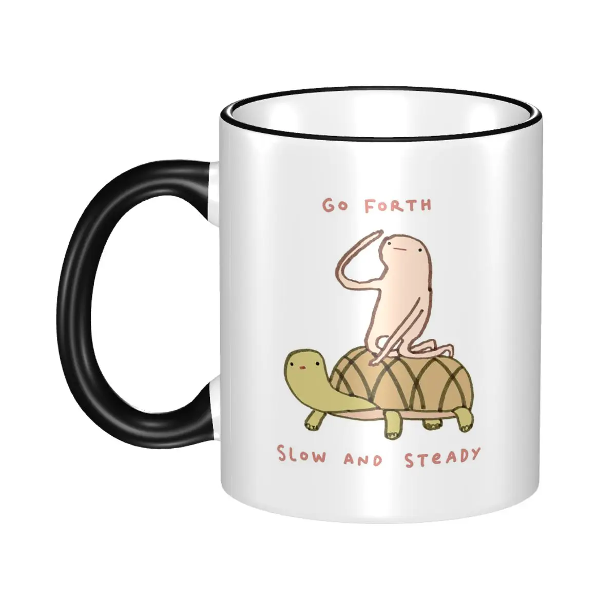 Honest Blob - Go Forth Slow And Steady Mug, tasses à café en céramique amusantes, tasses à thé, tasses à lait, cadeaux pour femmes et hommes