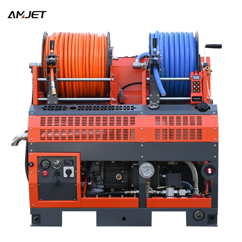 AMJET Automated Sewer Pipe Jetting Machine Intelligent One Man Pipe Cleaner 3000-4350psi Multiple Pipe Types Universal 50-600mm.