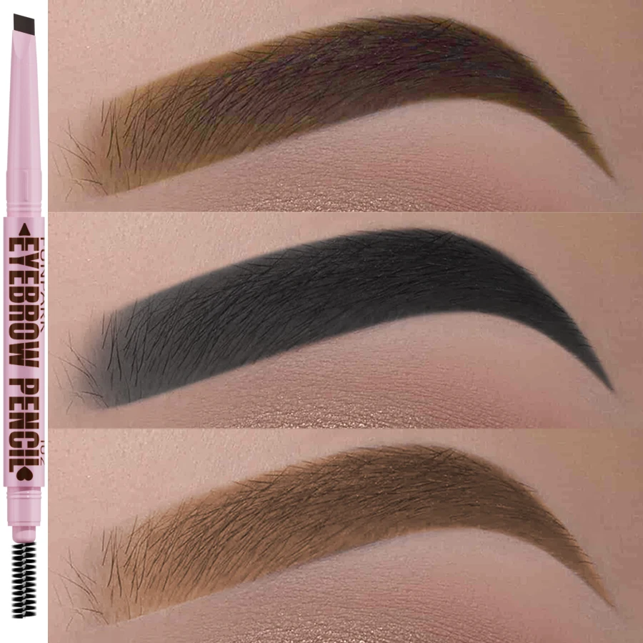 Matita per sopracciglia 2 in1 Trucco cosmetico professionale per donna Pennello per tatuaggio sopracciglio impermeabile a 5 colori Penna per sopracciglia a lunga durata