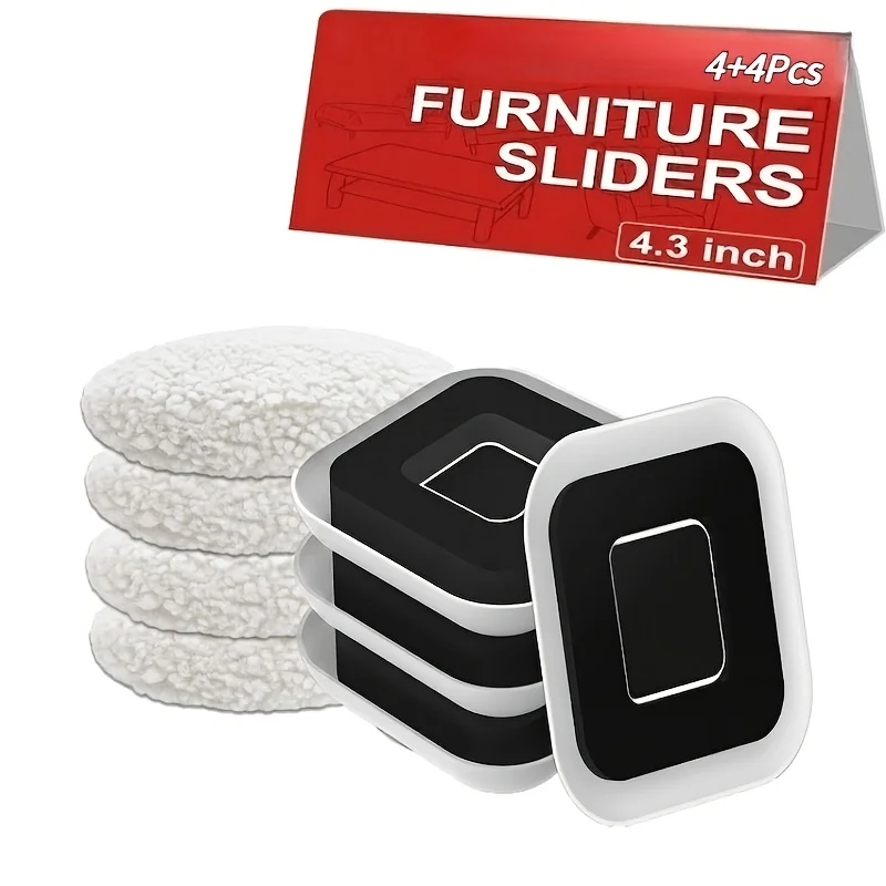 8Pcs 3-in-1 Furniture Sliders Heavy Duty Furniture Moving Pads for Carpet & Hard Floor Protect Floor Heavy Furniture Movers