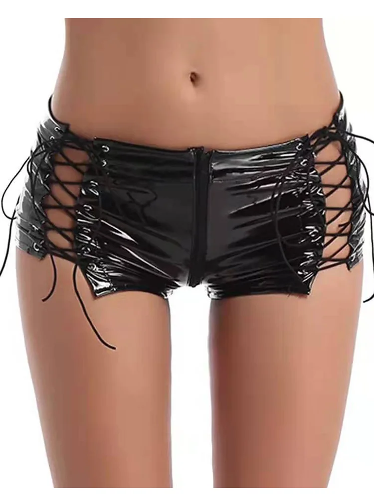 S-3XL لامعة فو بولي Leather الجلود طويلة الأكمام قميص الجوف خارج الرطب نظرة بولي كلوريد الفينيل بوستير الجوارب الأعلى مثير المحاصيل القمم كلوبوير التي شيرت Croptop #6