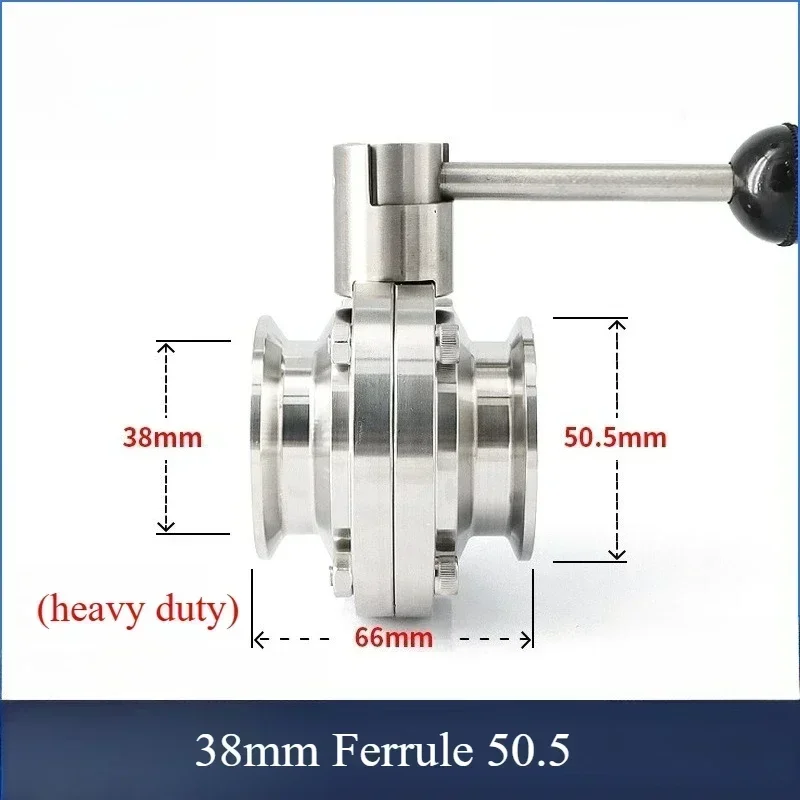 Électrovanne 19/25/32/38mm Sanitary Tri Clamp Butterfly Valve 304 Stainless Steel Dairy Brewing Homebrew Beer System 3/4“ 1” 1-1/2\ Eau et vapeur — détail 4
