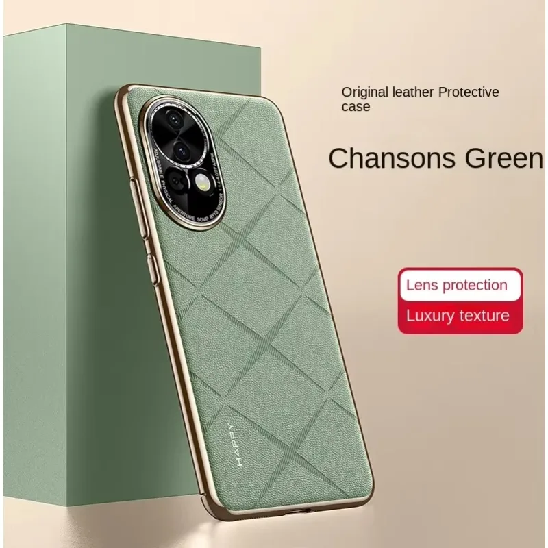 Luxury Stylish Electroplate Leather Phone Cover For Huawei Nova 12S 11 Capa Camera Protect Bumper Case For Huawei Nova 13 12 Pro