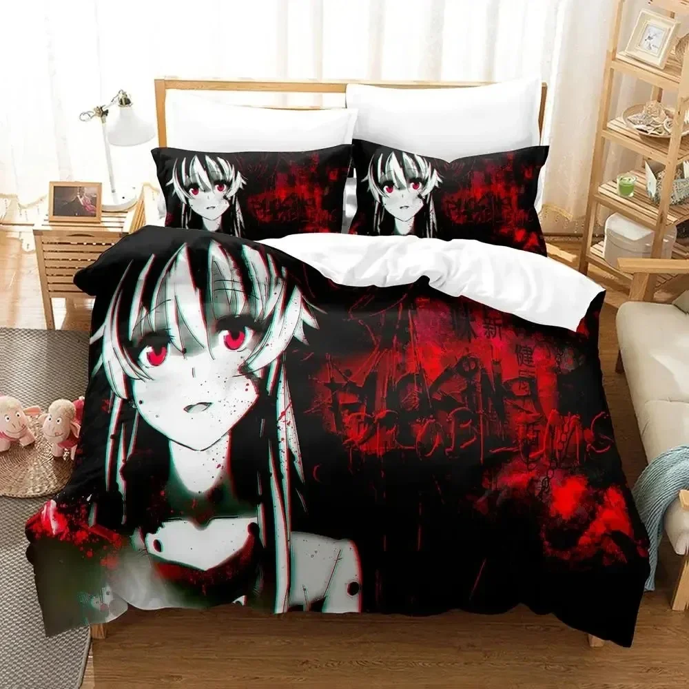 Kawaii Anime Future Diary Yuno Gasai Bedding Set Boys Girls Twin Queen Size Duvet Cover Pillowcase Bed Kids Adult Home Textile