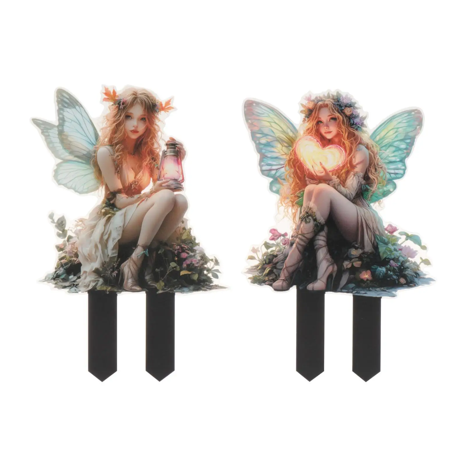 

Outdoor Garden Stake 2D Cartoon Waterproof Yard Sign Flower Pot Stake Acrylic for Sidewalk Front Porch Outside Path Lawn