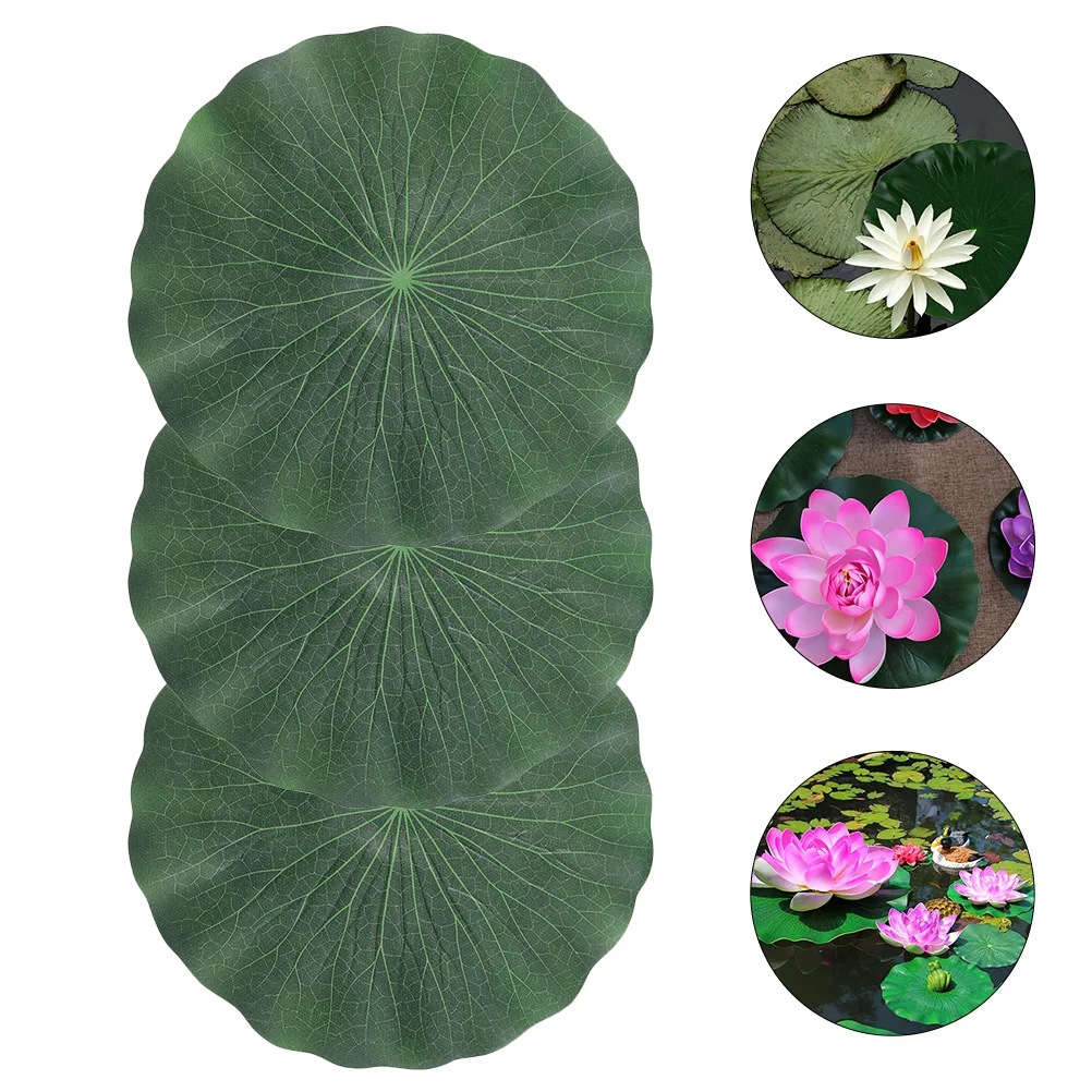 3 Pcs Decorate Pool Fish Tank Accessories Skimmer Eva Artificial Lily Pads for Ponds Fishpond Lotus Leaf