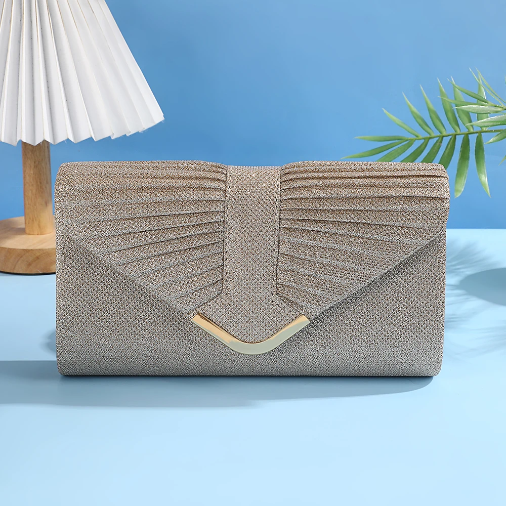 

Новая женская вечерняя сумочка с пайетками, легкая роскошная сумка-клатч с V-образной металлической застежкой, универсальная для вечеринок и свадеб, для невесты.
