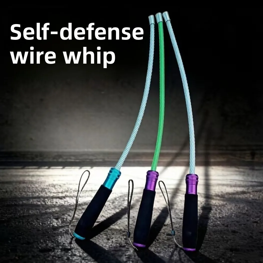 75cm Steel Wire Whip Solid Protective Vehicle Mountain Climbing Outdoor Multi-function Adjustable FOLDING Defense Stinger EDC