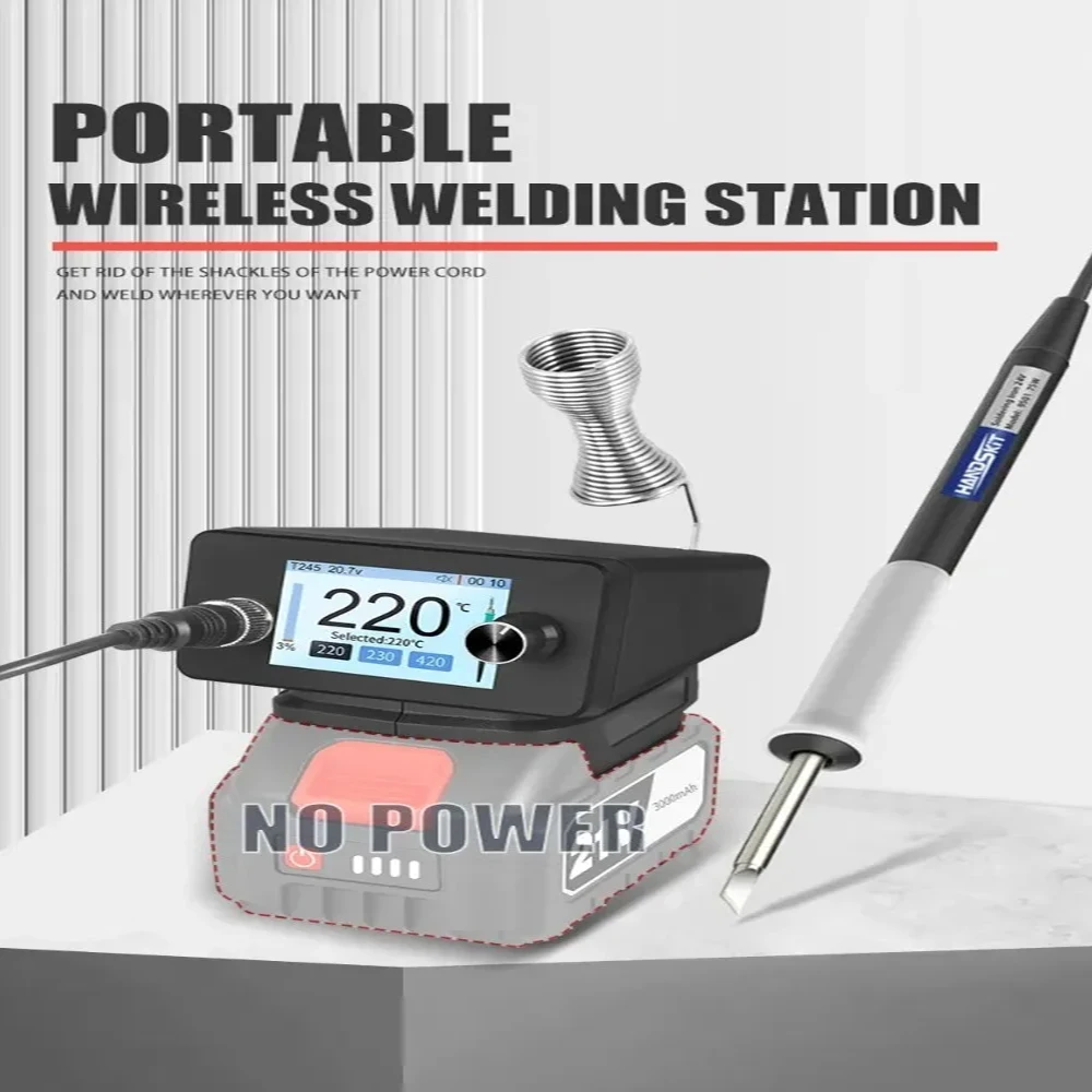 4-in-1 H4 Battery Soldering Station w/ Auto Sleep & Energy Saving, Compatible w/ T12/C210/C245/C155 Tips for Makita Tools
