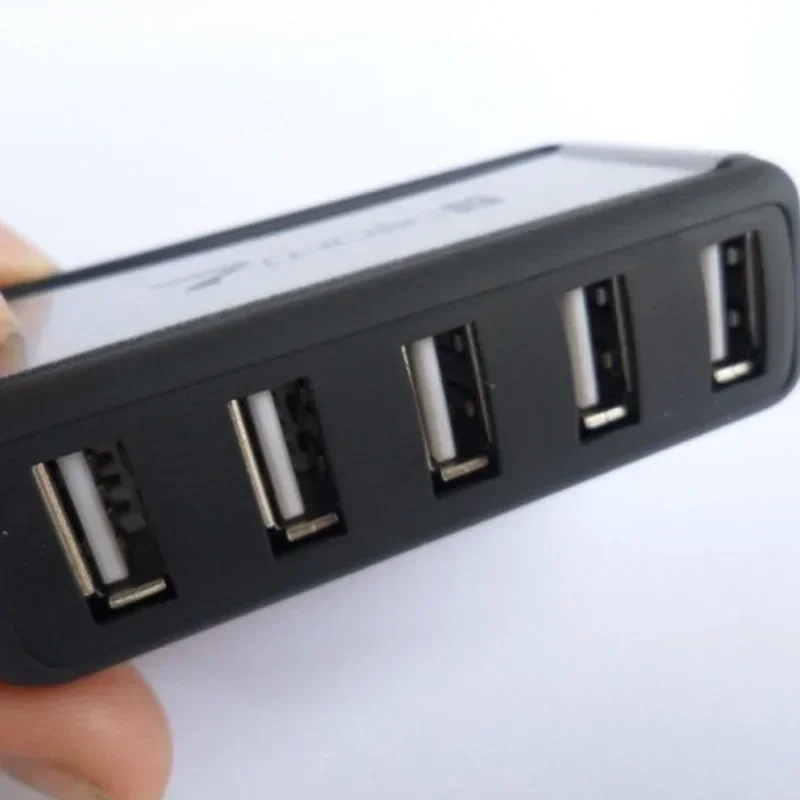 7 портов, вертикальный концентратор USB 2.0, мульти-сплиттер с адаптером питания для ПК, компьютерные аксессуары, вилка европейского/американского стандарта, 480 Мбит/с