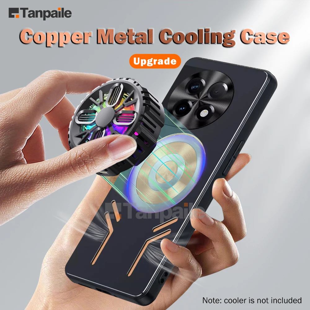 

Magnetic Cooling Phone Case For Oneplus Ace 2 Pro 2v 11R Shockproof Copper Heat Dissipation Metal Back Cover