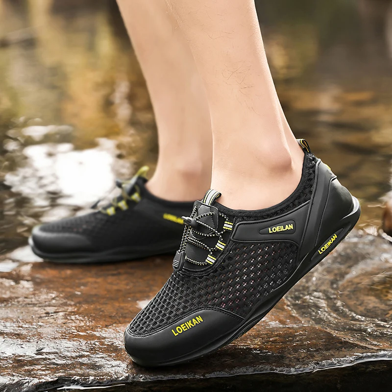 

Men Shoes Breathable Sneakers Fashion Shoes for Men Climbing Hiking Shoes Men Outdoor Beach Wading Tenis Barefoot Sneakers