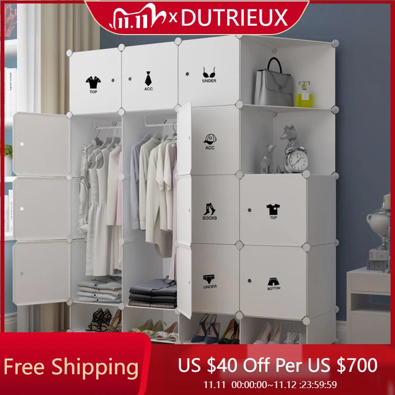 

Bedroom Cupboard Wardrobe Minimalist Storage Display Clothes Partitions Wardrobe Modular Plastic Organizer Armario Furniture