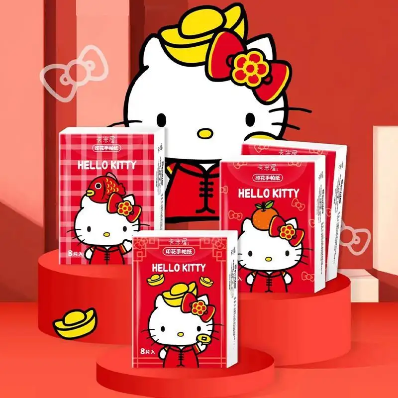 9Pcs Cute Sanrio Handkerchief Pochacco Accessories Kawaii Anime Soft Skin-Friendly Clean Portable Household Paper Toys Girl Gift