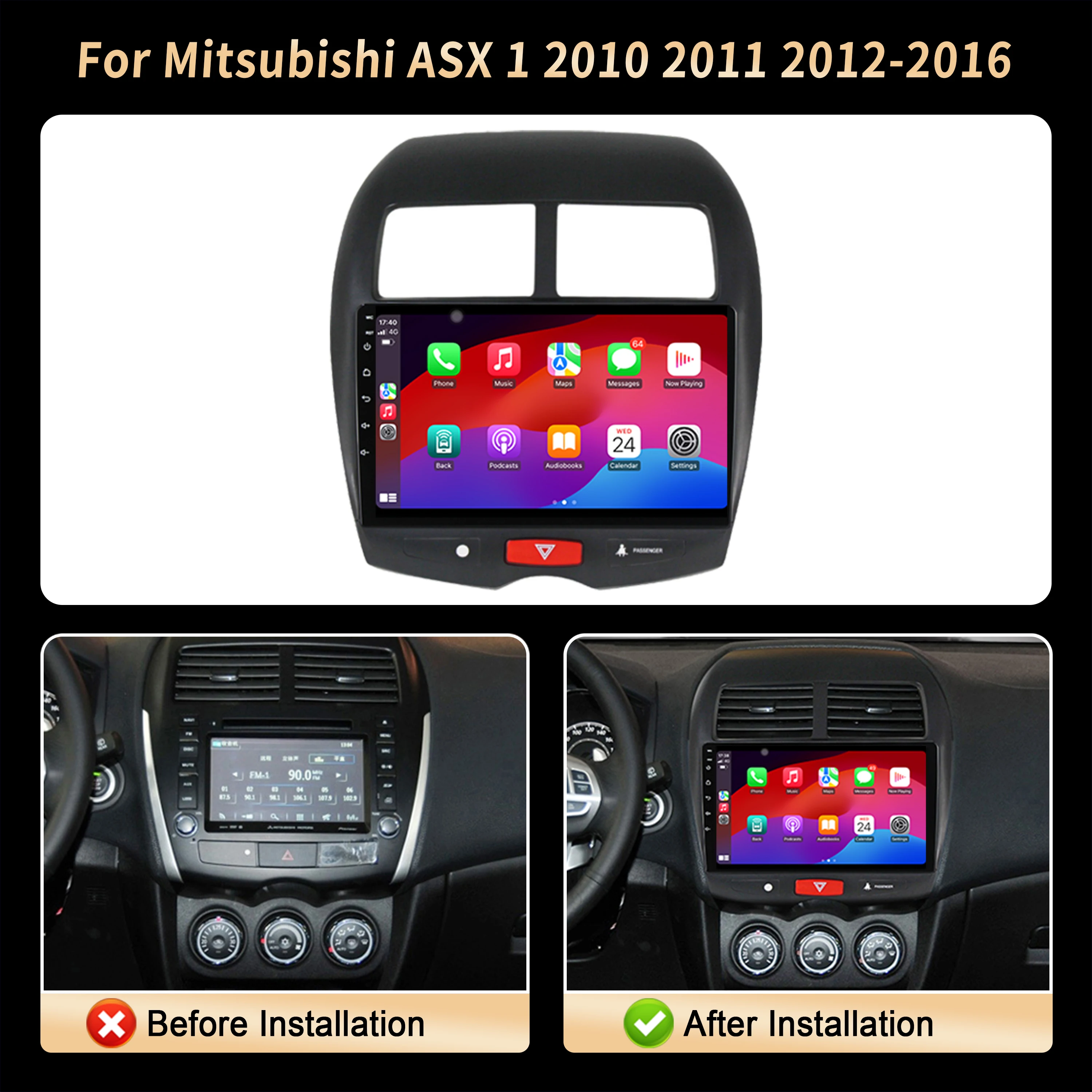 For Mitsubishi ASX 1 2010 2011 2012-2016 Car Radio Multimedia Wireless BT Carplay 4G GPS CPU 7870 Android 2K QLED Screen