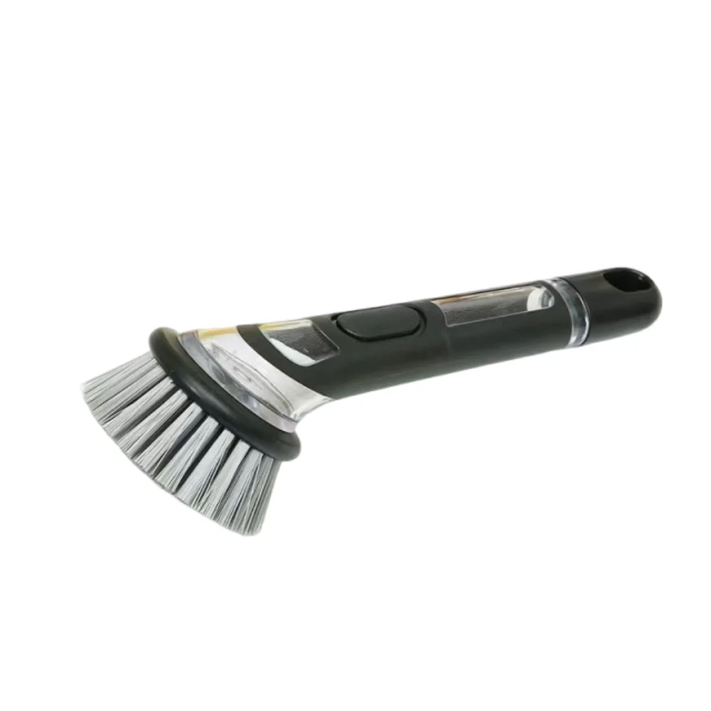 Creative Kitchen Pan Brush Non-Slip Press To Dispense Automatic Liquid Dishwashing Brush Long Handle Press Cleaner