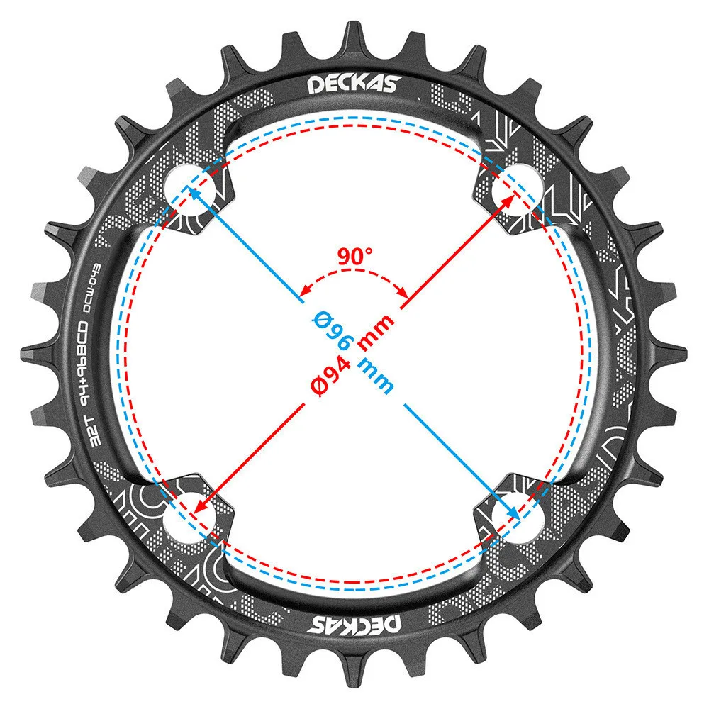 DECKAS 94 96 BCD ruota dentata per bicicletta rotonda/ovale 32T 34T 36T 38T MTB corona Mountain M4000 M4050 GXs NX X1 manovella parti in bicicletta