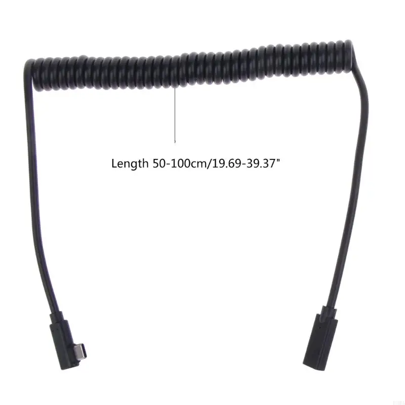 F3MA Cavo dati a spirale tipo C maschio a femmina 5A USBC OTG Prolunga a spirale a molla per telefoni portatili Universale