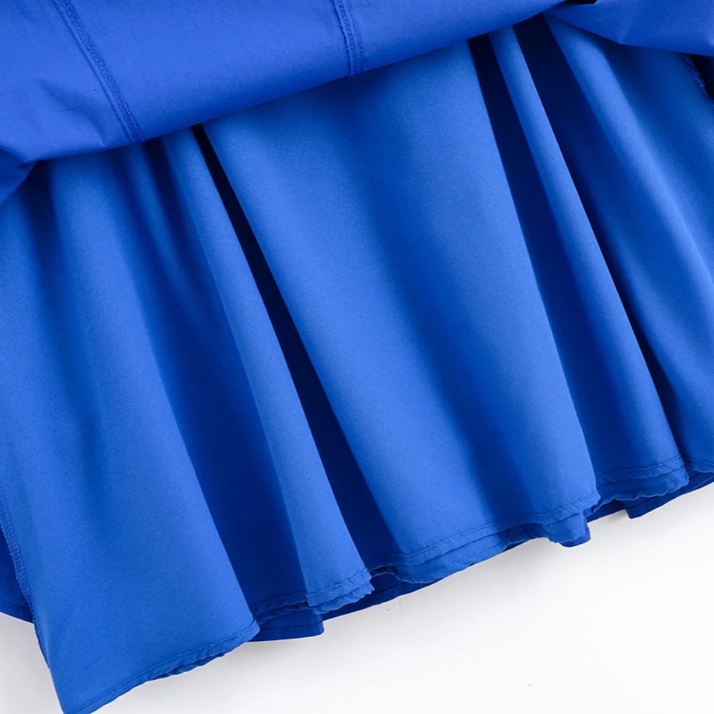 2025 verão recém chegados feminino casual francês em camadas decorativas com decote em v arco decorado popeline midi vestido